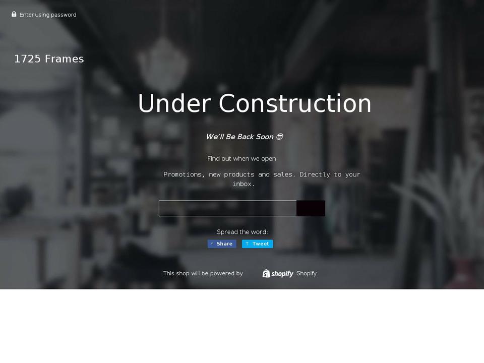 1725frames.com shopify website screenshot
