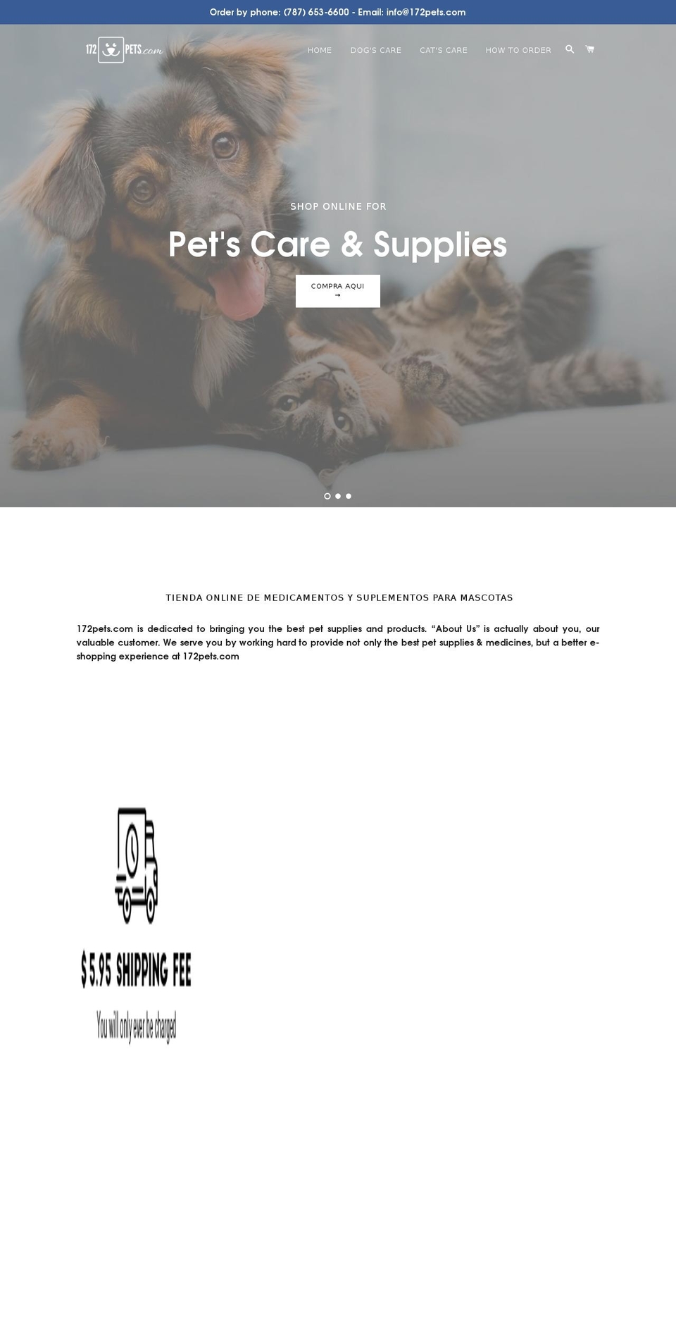 172pets.com — Shopify storefront screenshot