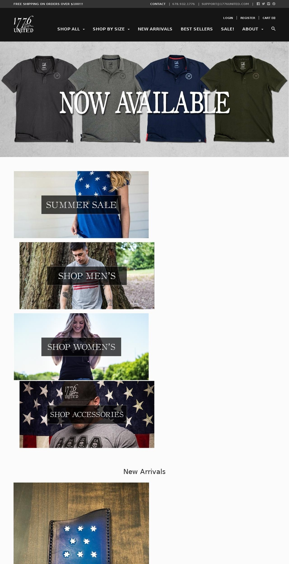 1776united.clothing shopify website screenshot