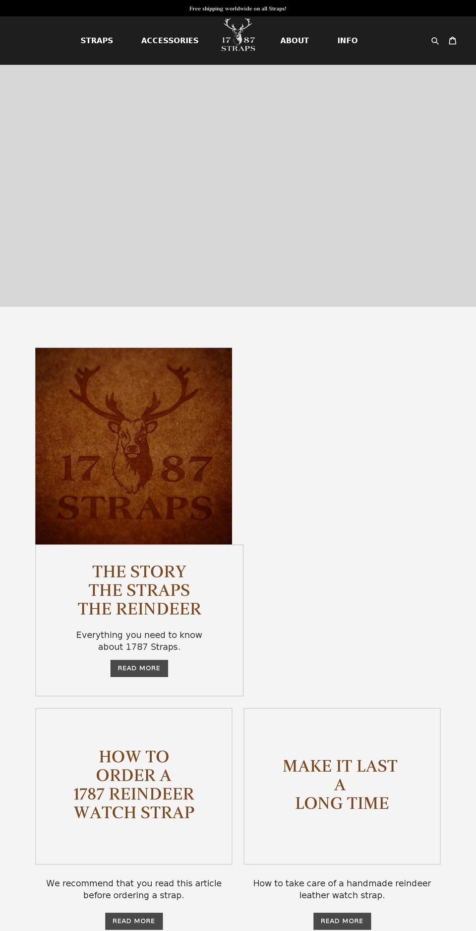 Redesign Shopify theme site example 1787straps.com