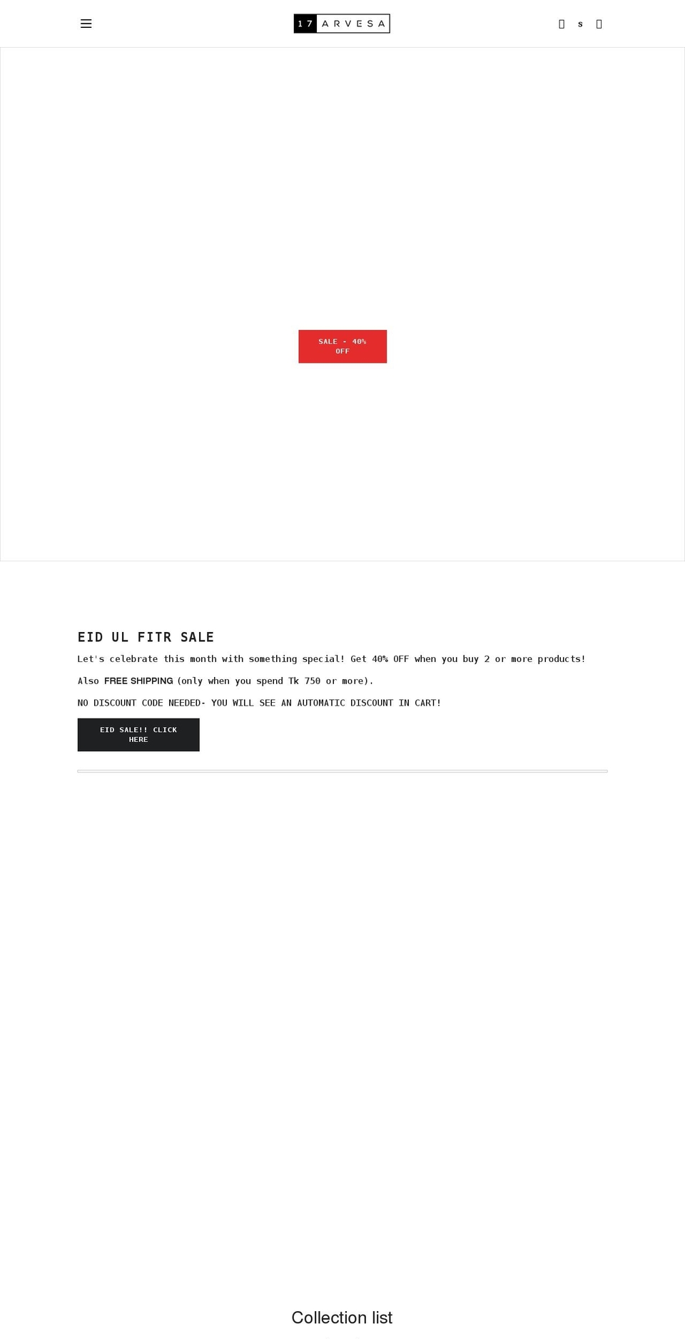 17arvesa.com shopify website screenshot