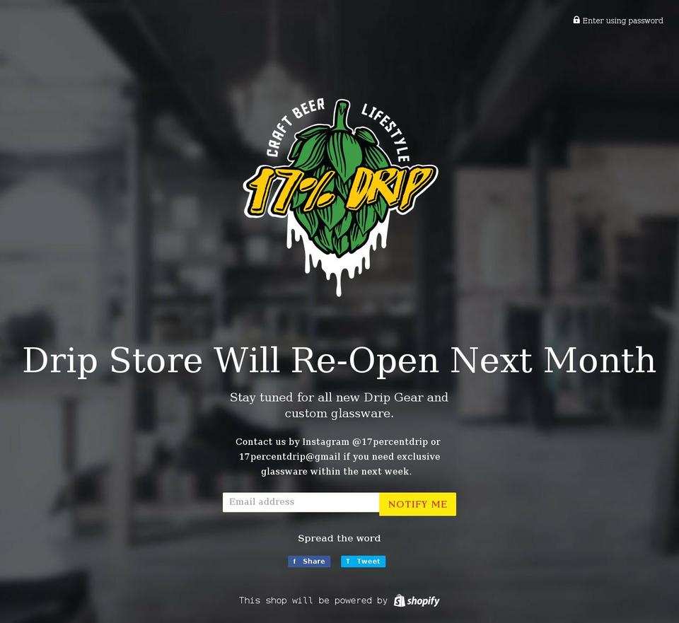 17percentdrip.com shopify website screenshot