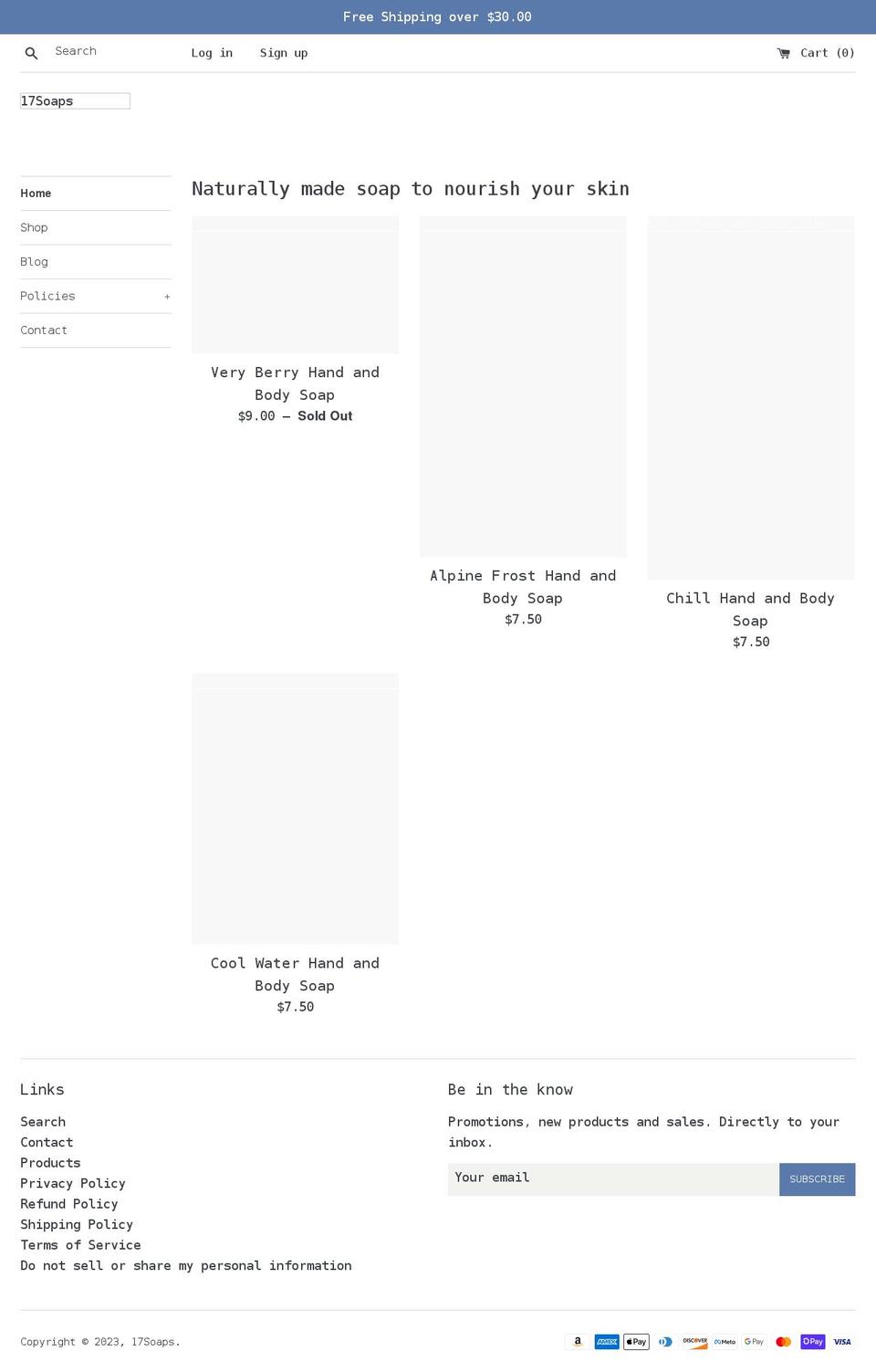 17soaps.com shopify website screenshot