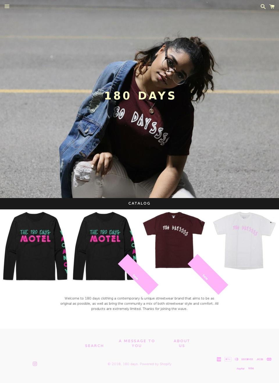 180-days.com — Shopify storefront screenshot