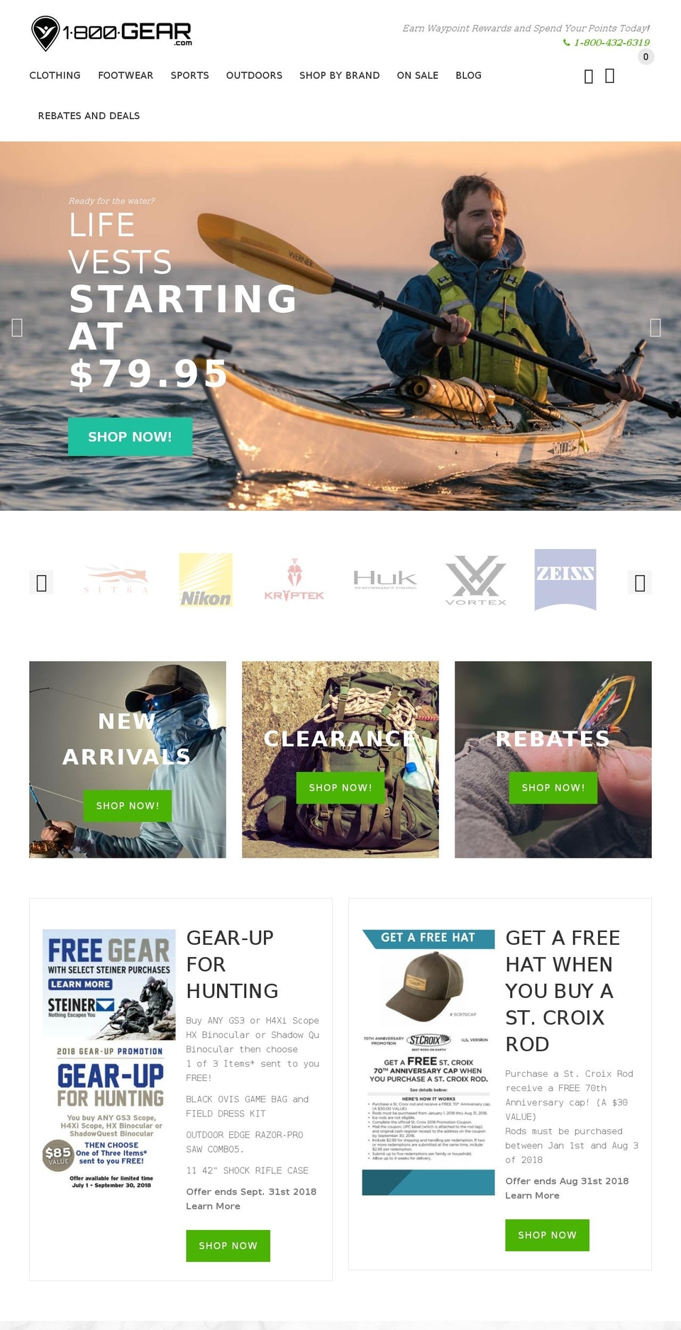 1800-gear.com — Shopify storefront screenshot