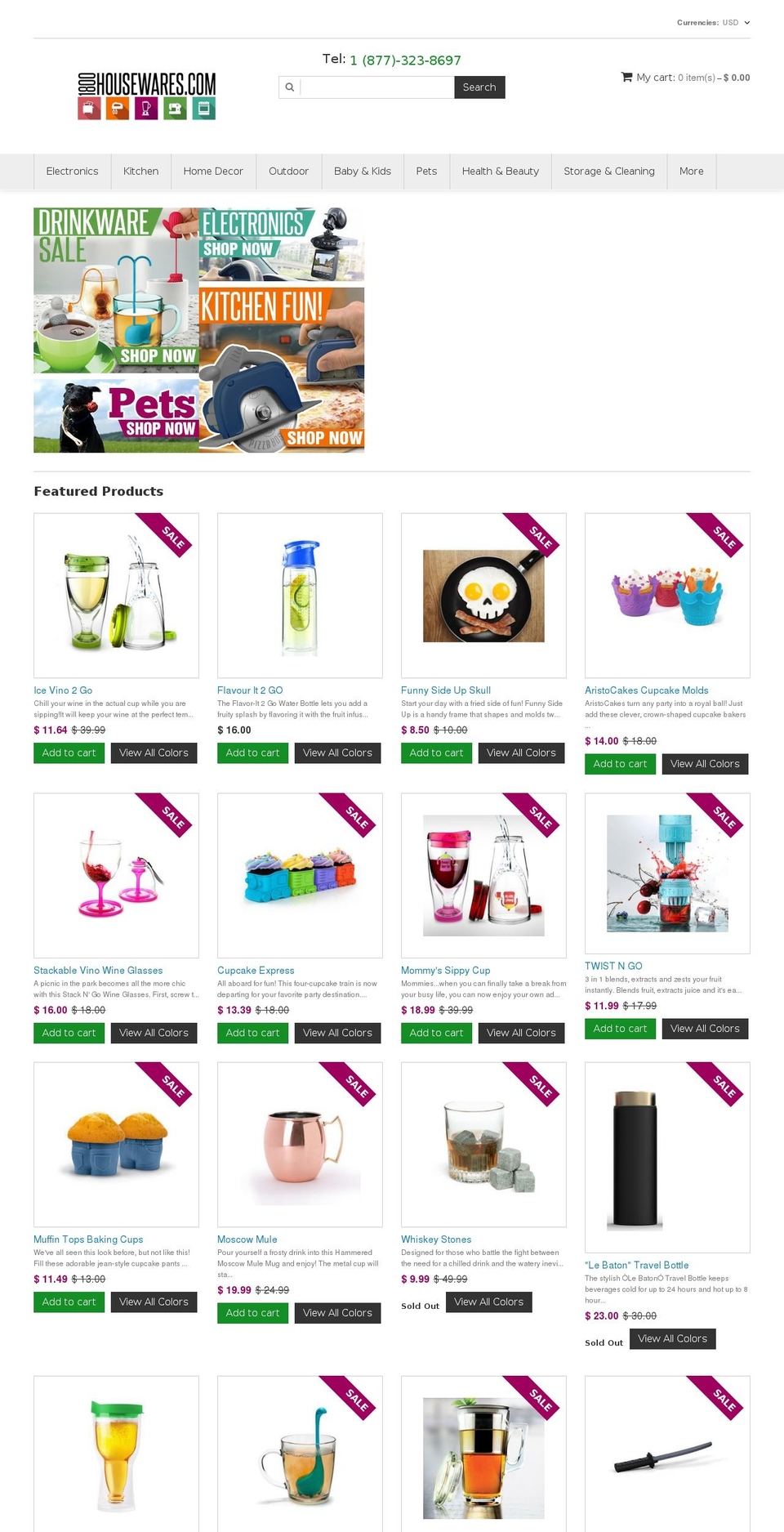 1800housewares.com shopify website screenshot