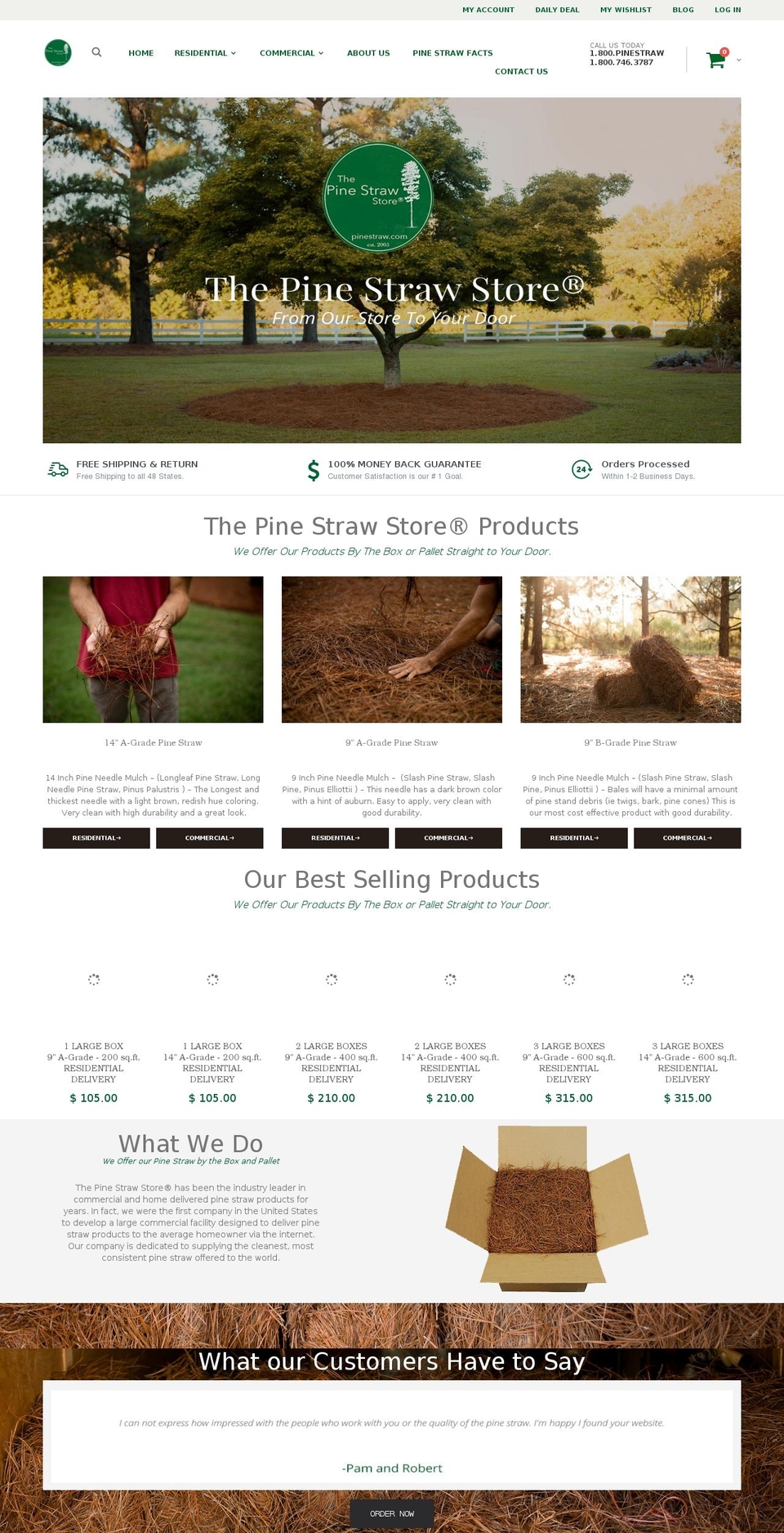 The Pine Straw Store Shopify theme site example 1800pine-straw.com