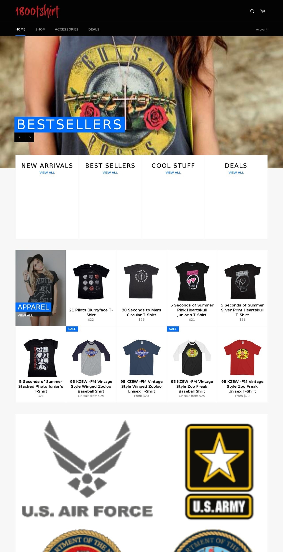 1800tshirt.com — Shopify storefront screenshot
