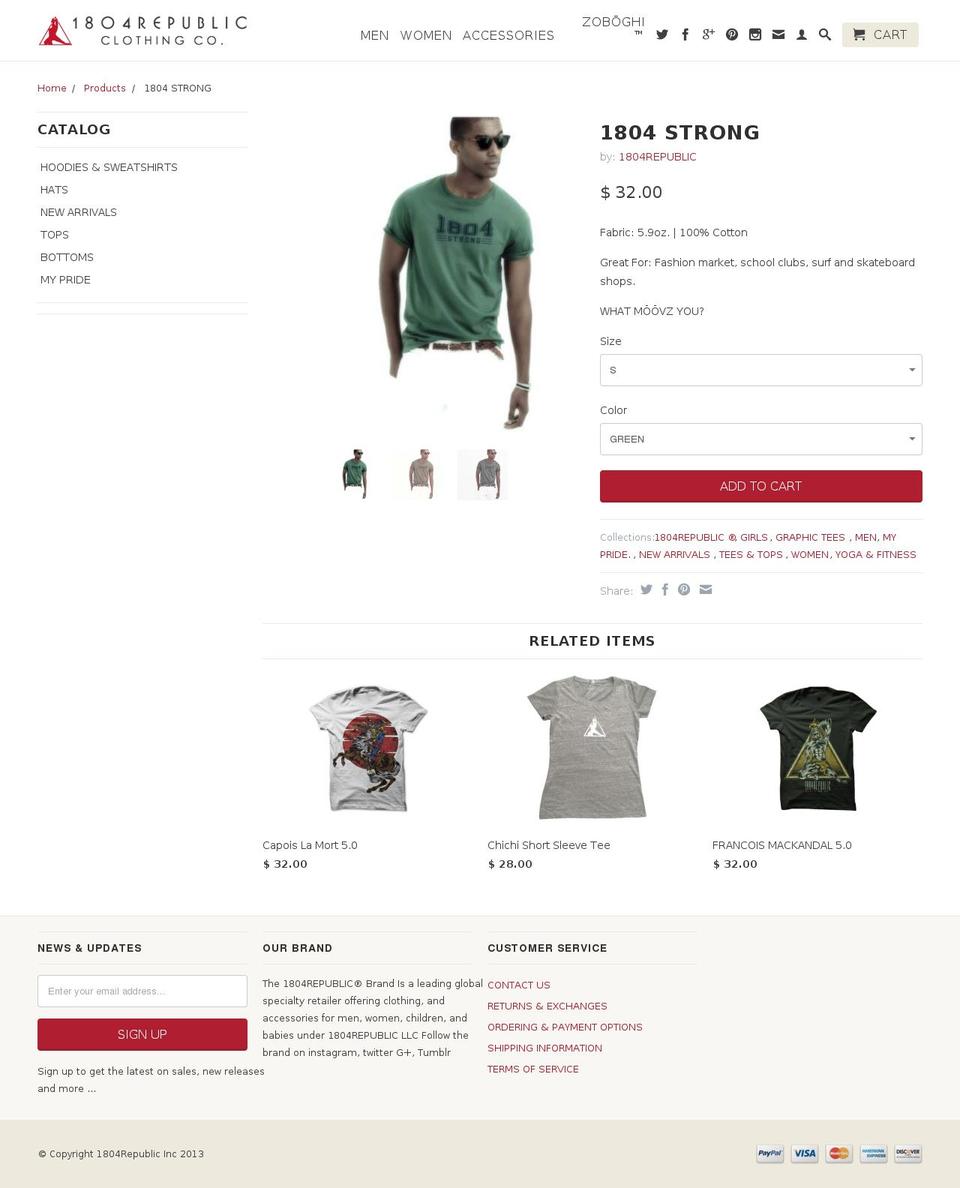 AVANT GARDE Shopify theme site example 1804strong.com