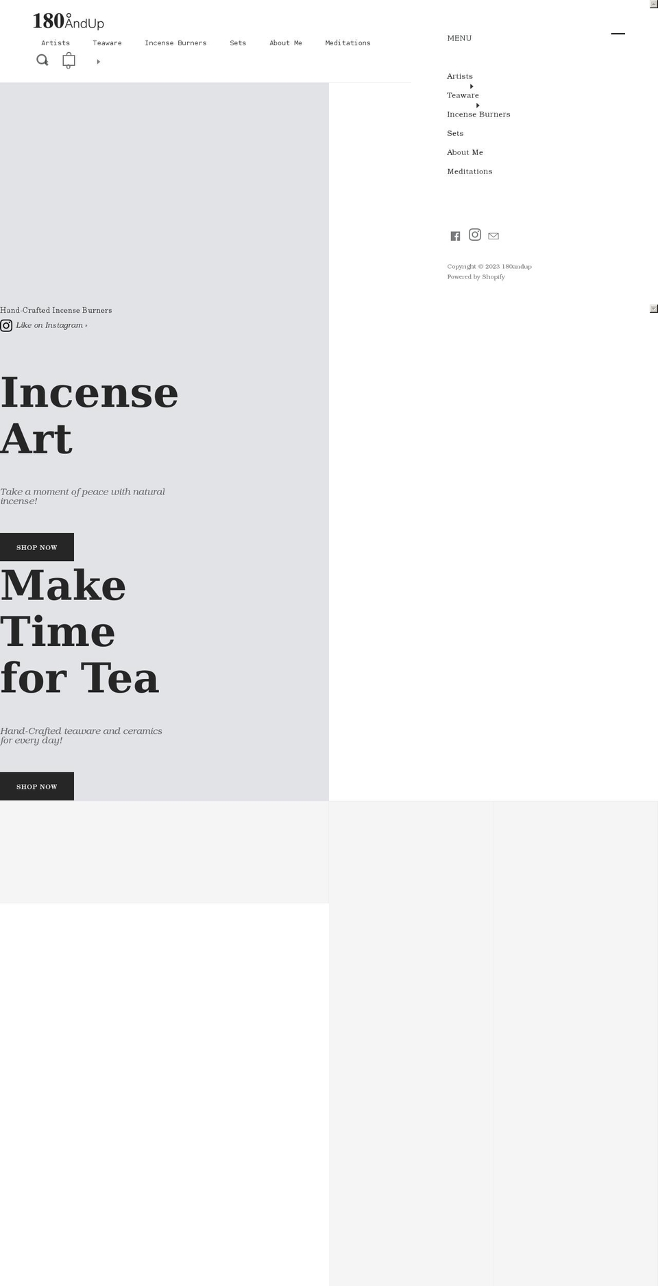 180andup.com — Shopify storefront screenshot