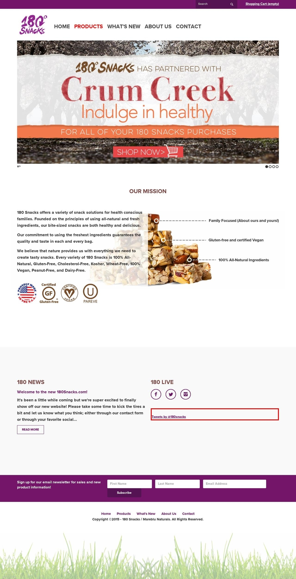 180snacks.com shopify website screenshot