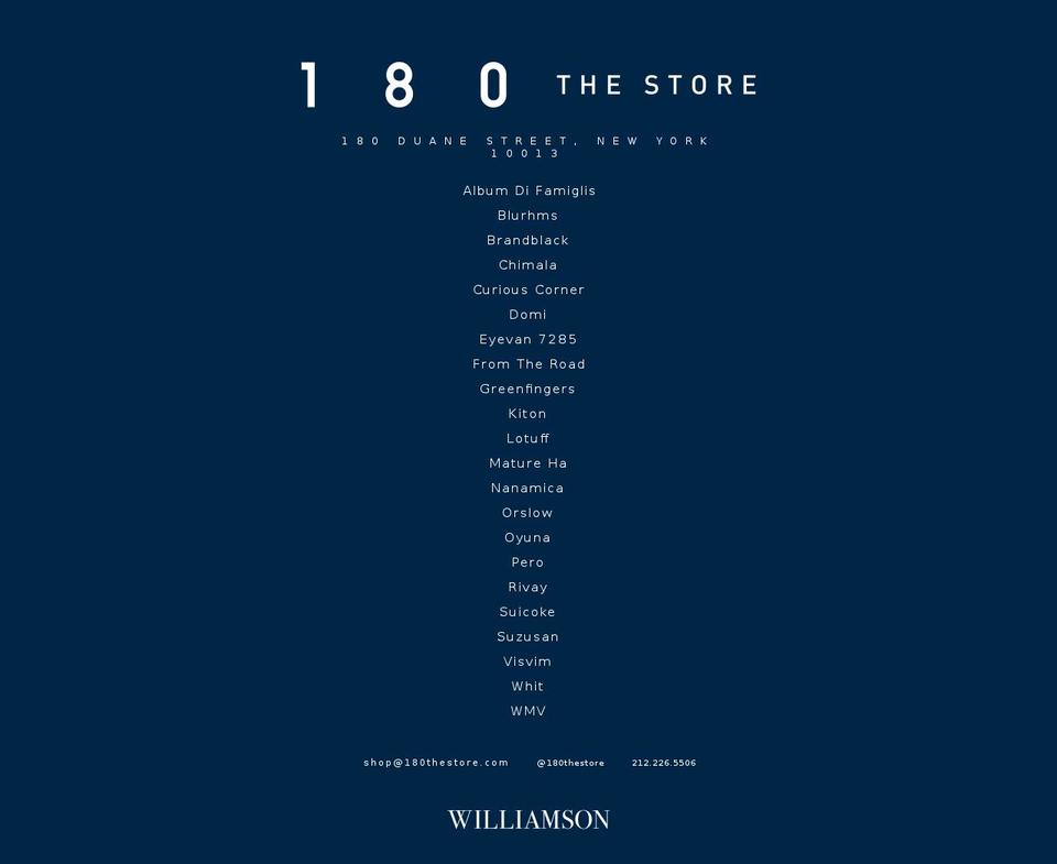 180thestore.com — Shopify storefront screenshot