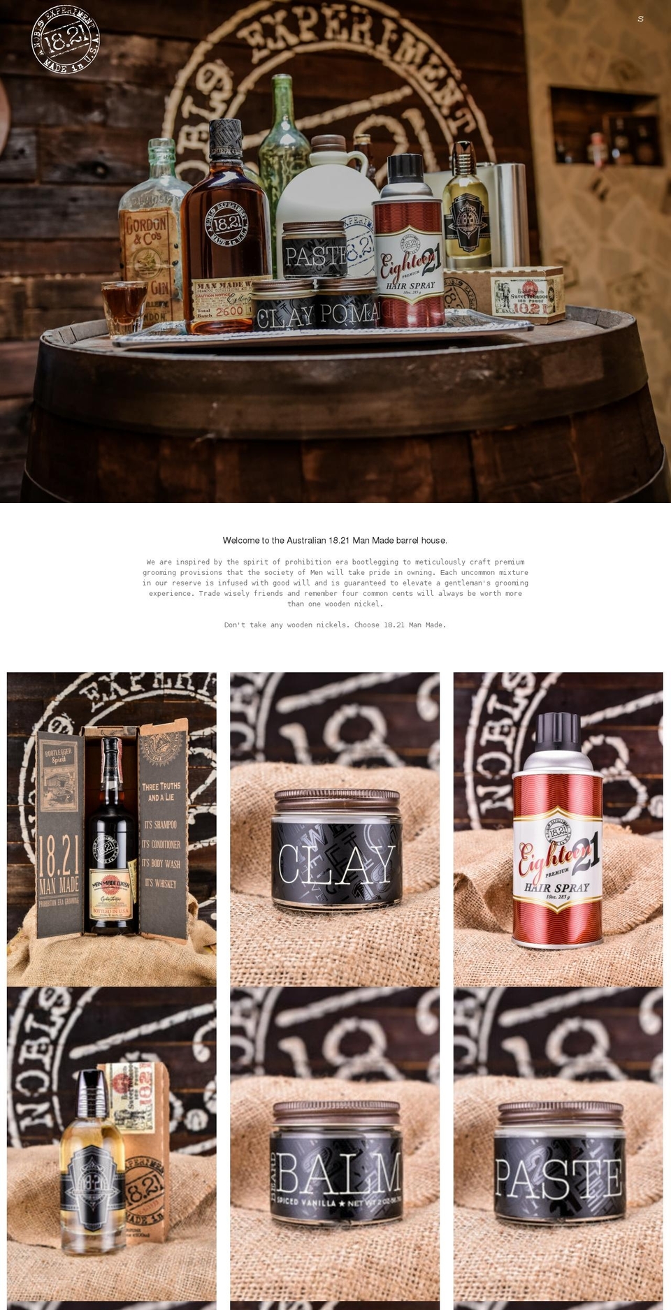 1821manmade.com.au shopify website screenshot