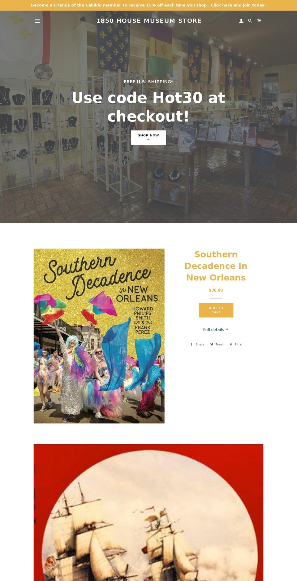 1850housestore.com shopify website screenshot