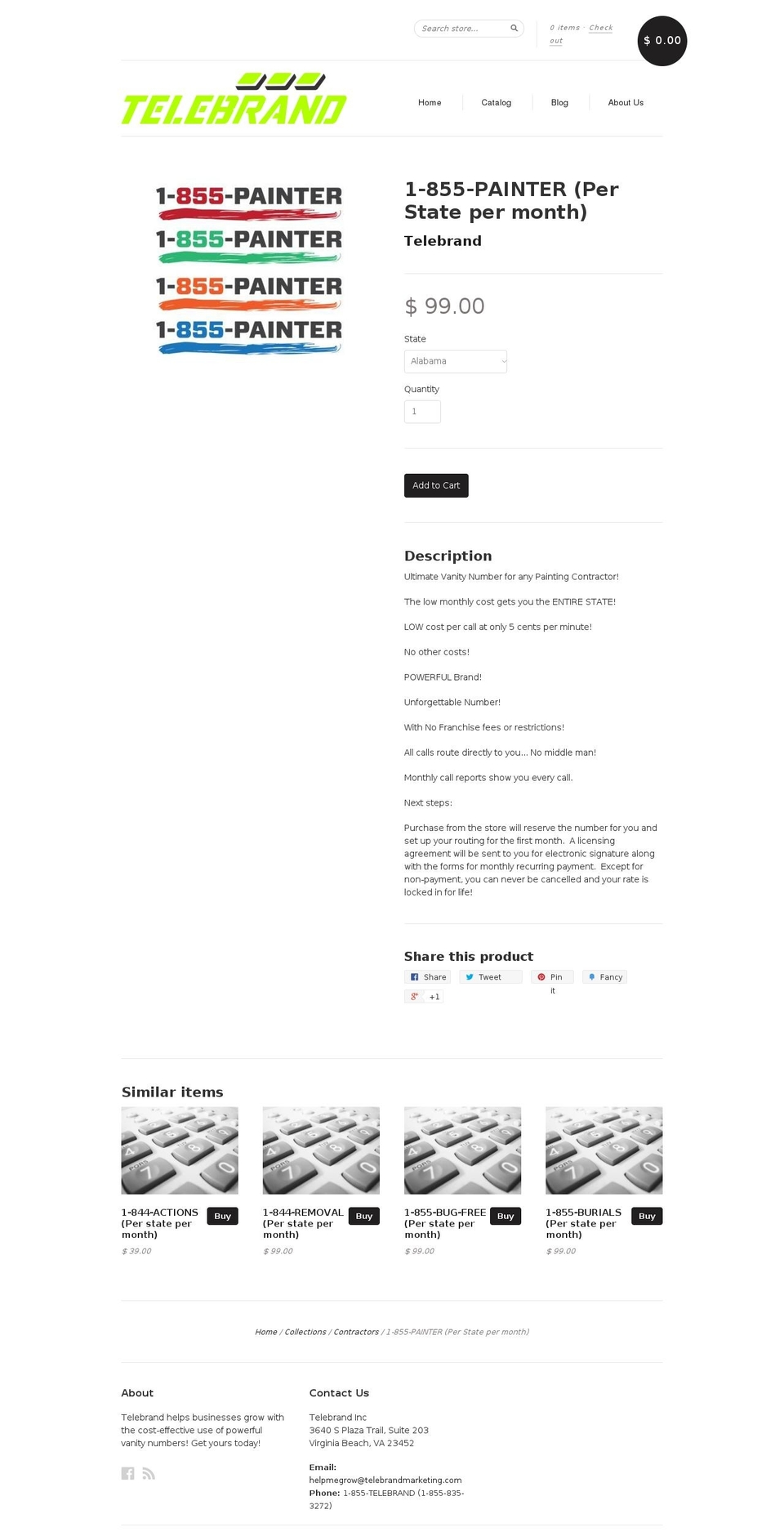 1855painter.com — Shopify storefront screenshot