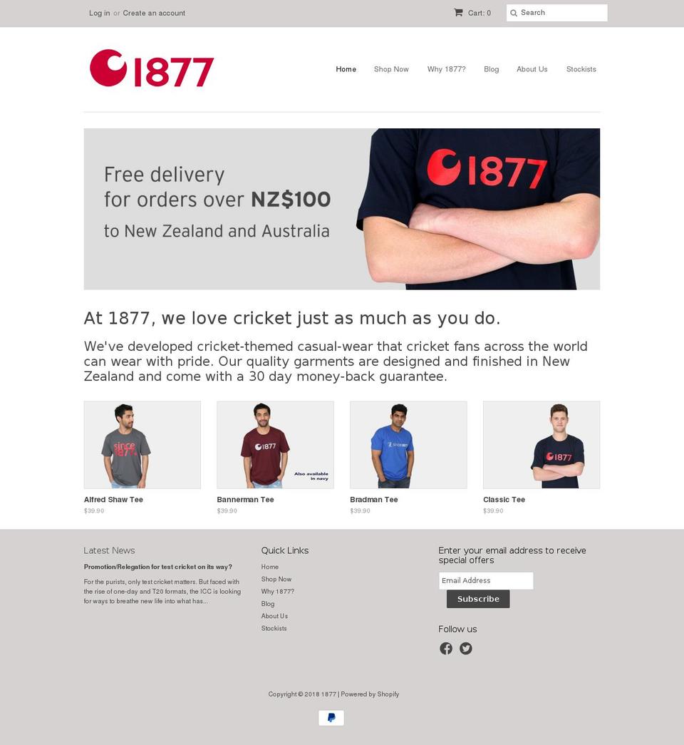 1877online.com — Shopify storefront screenshot