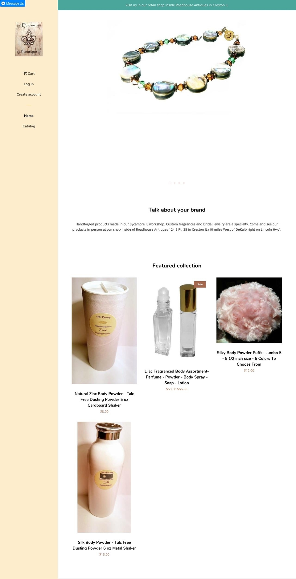 1889jewelry.net shopify website screenshot