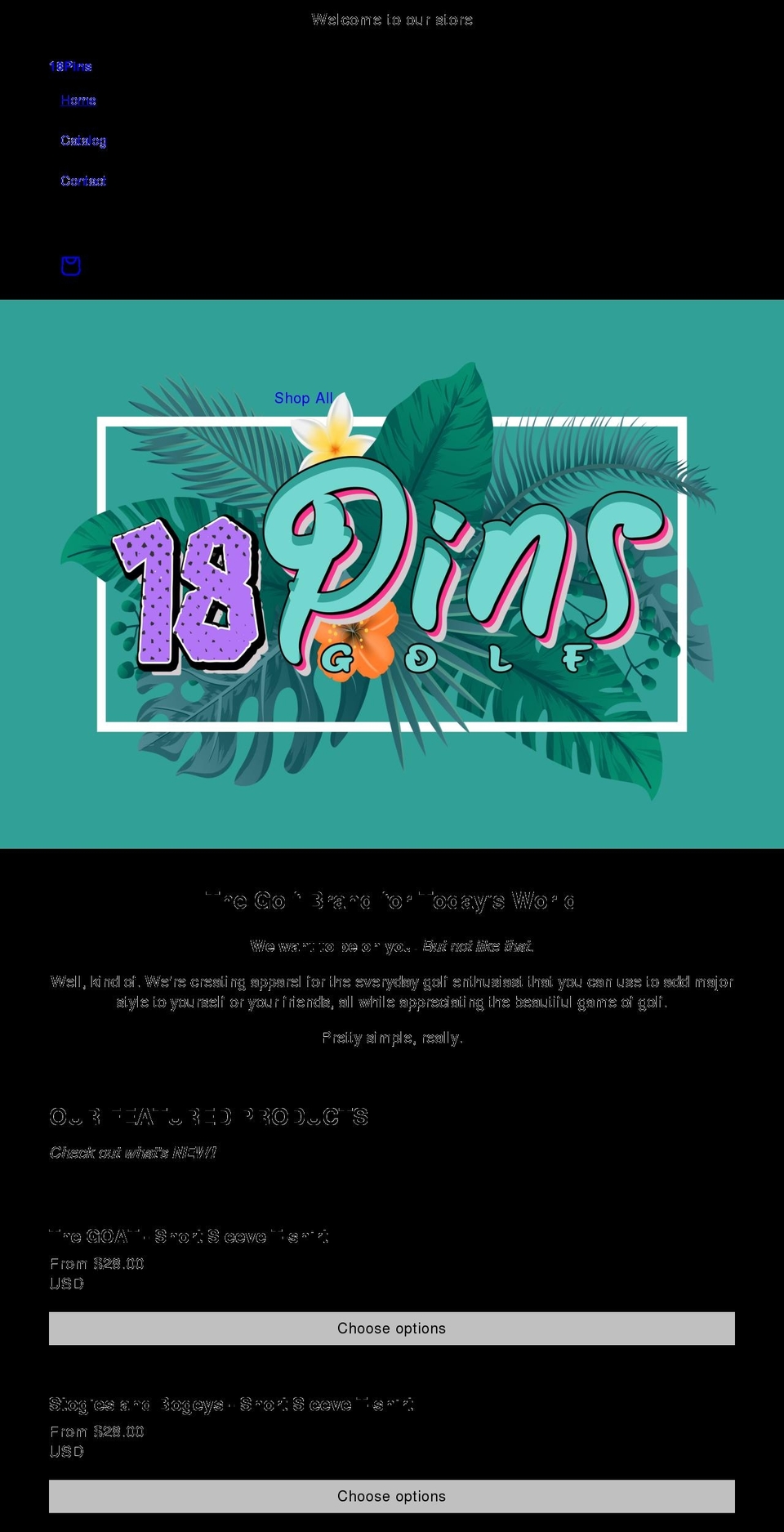 18pins.com shopify website screenshot