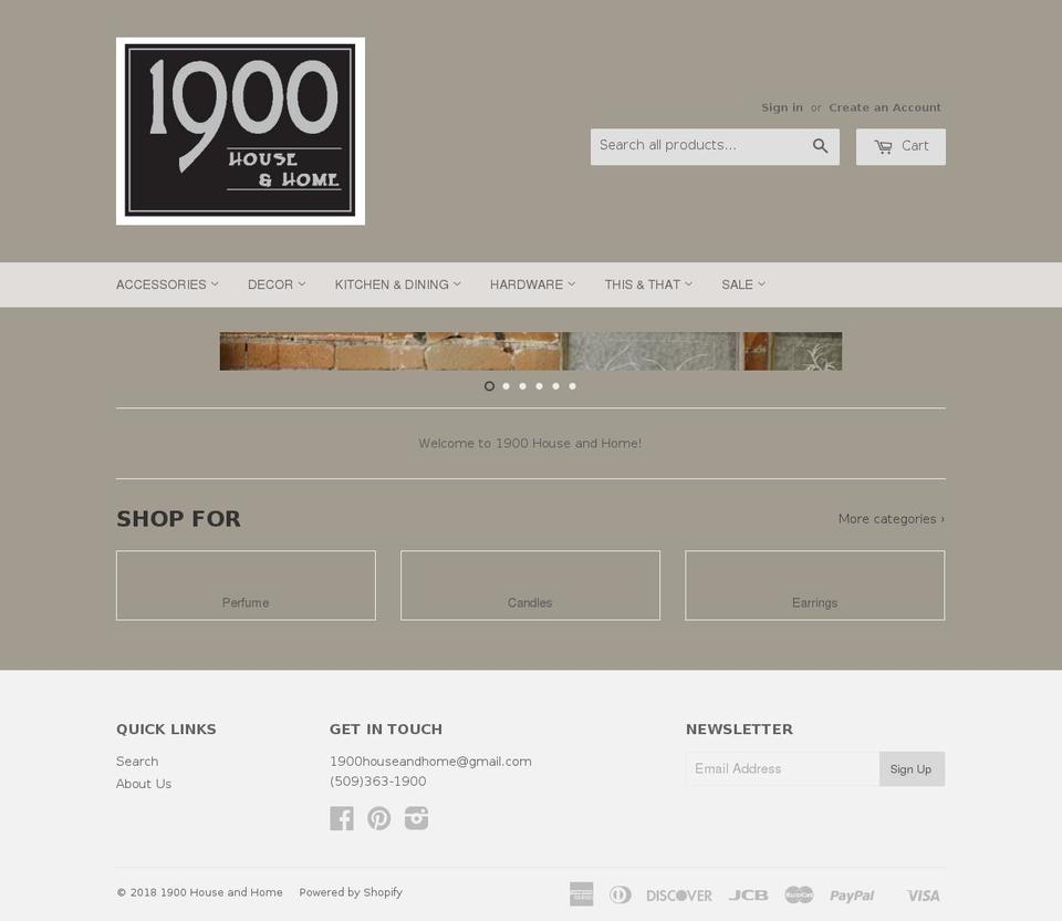 1900houseandhome.com shopify website screenshot