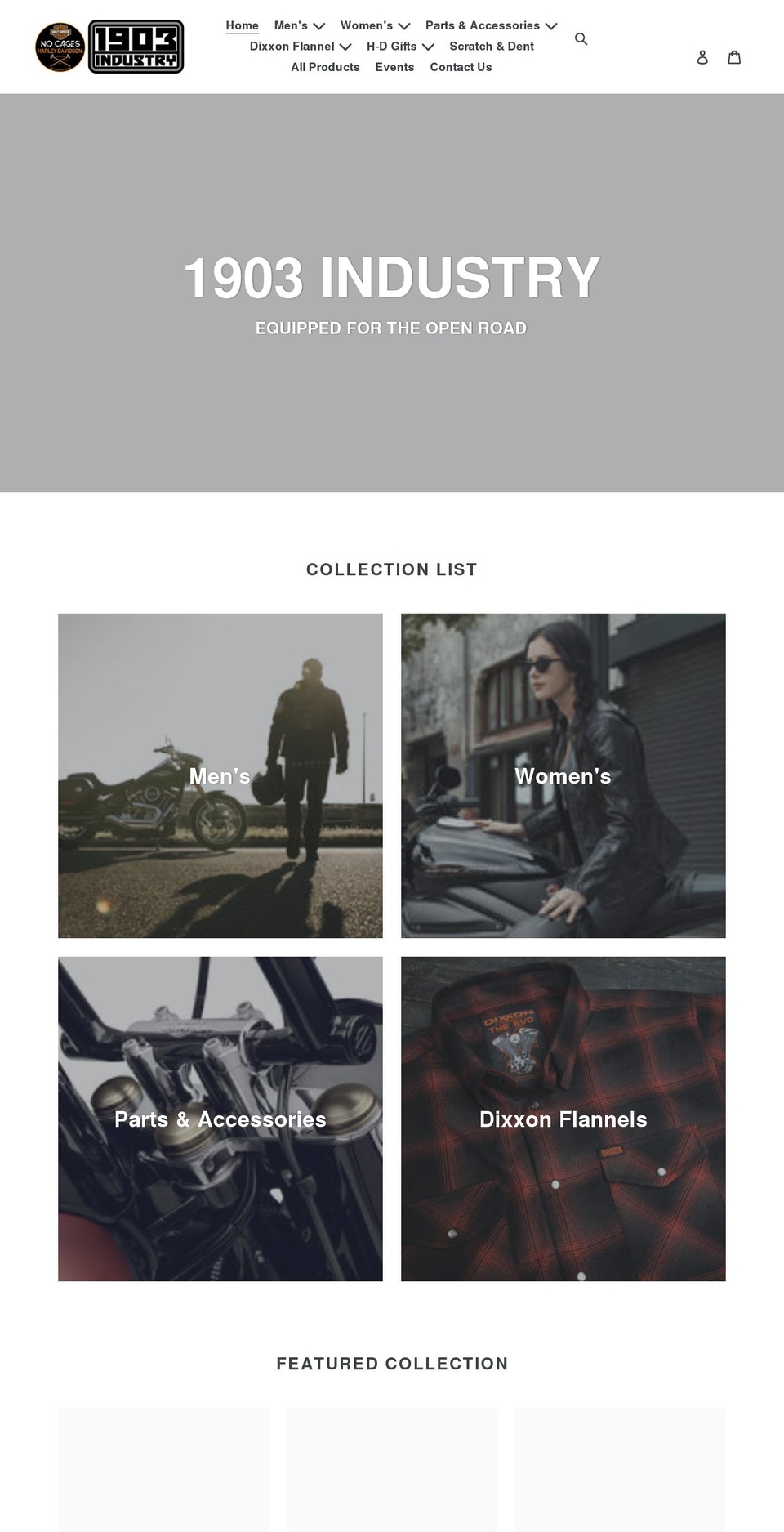 1903industry.com shopify website screenshot
