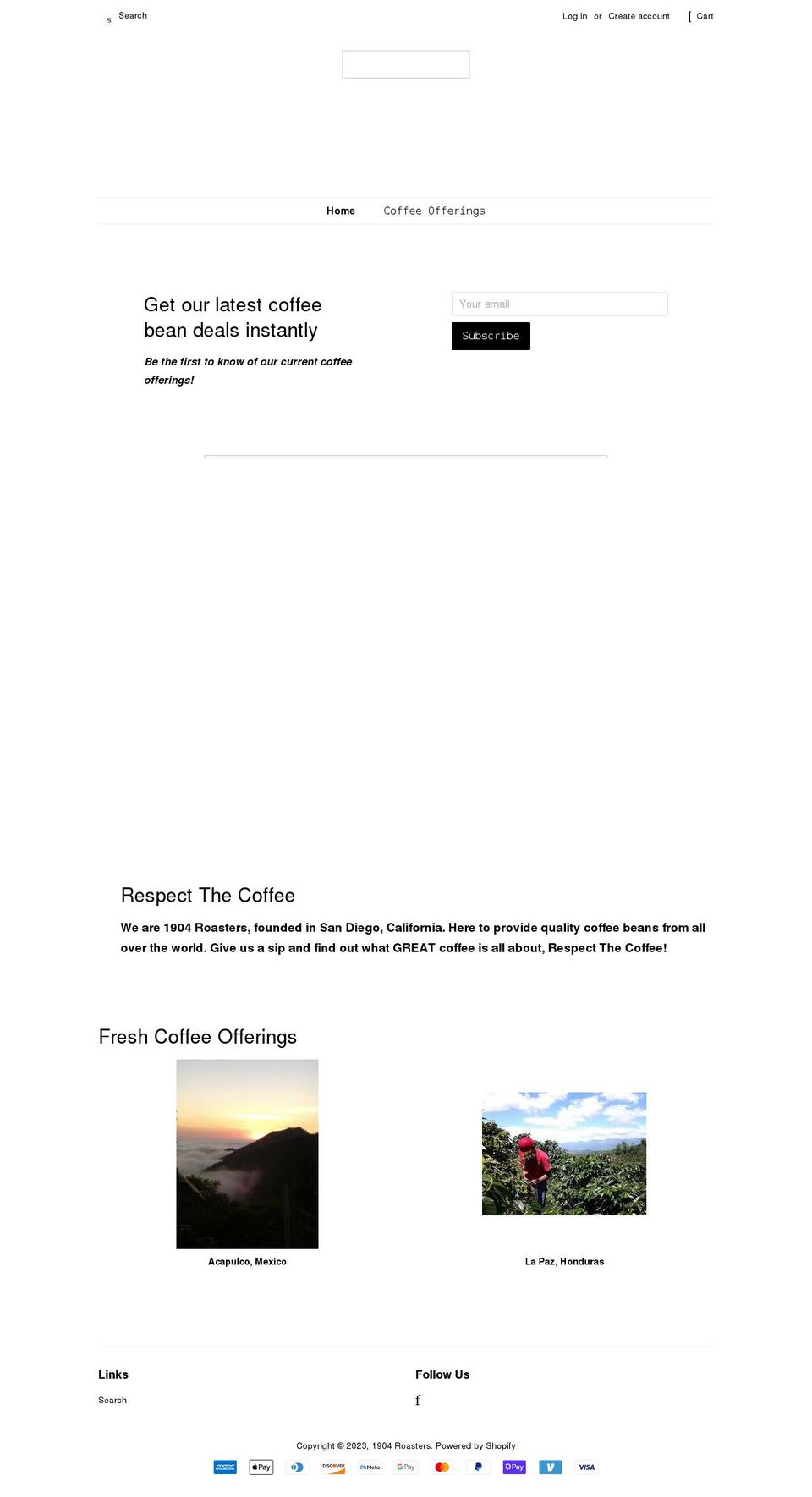 1904roasters.com shopify website screenshot