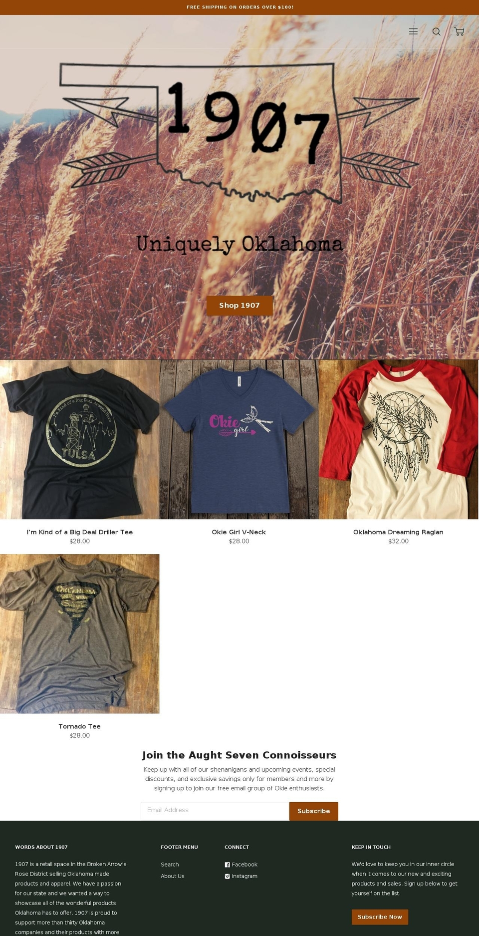 1907ba.com — Shopify storefront screenshot