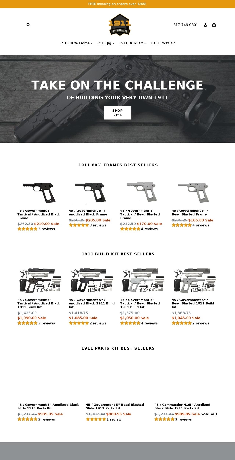 1911-frame.com shopify website screenshot