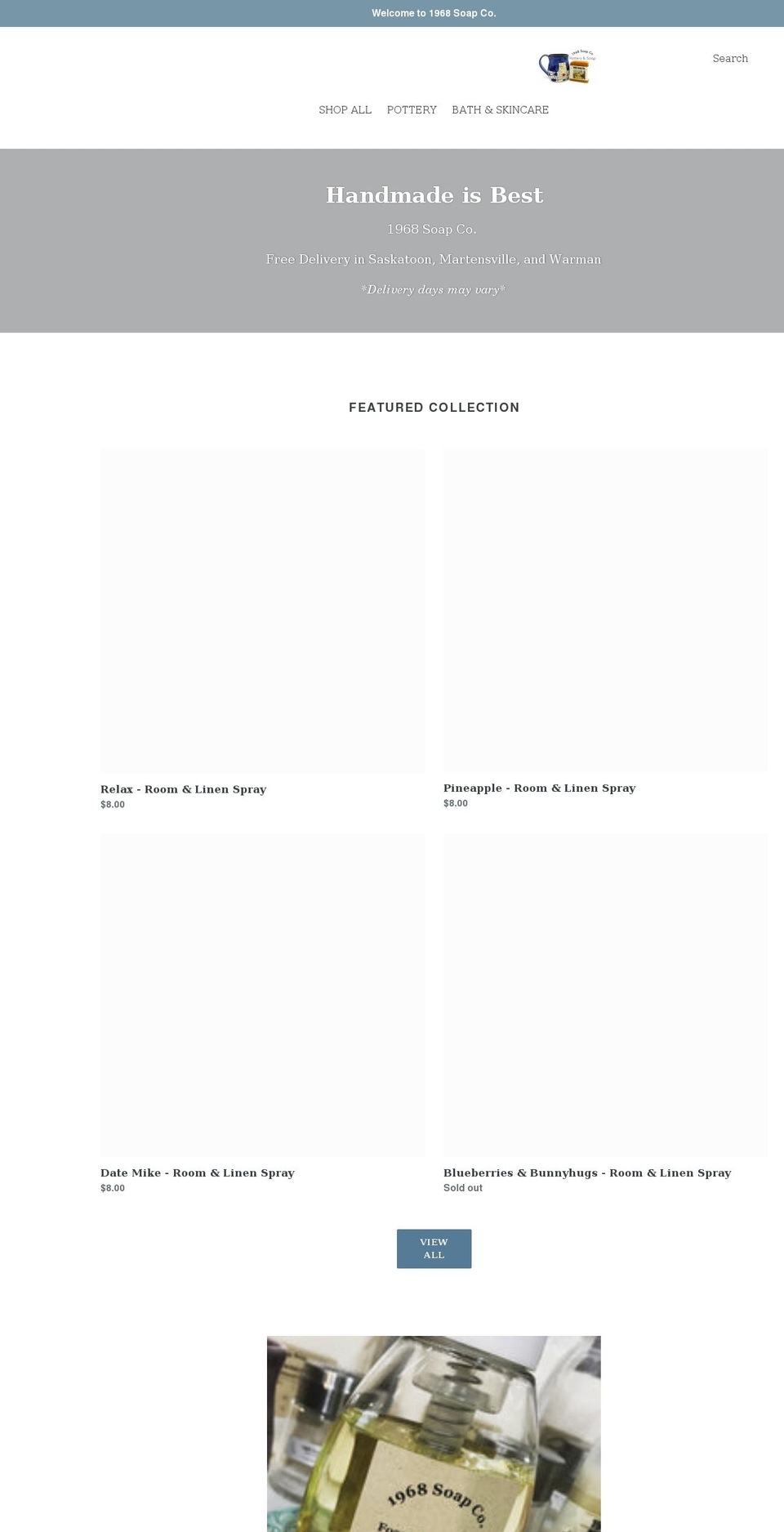 1968soapco.com shopify website screenshot