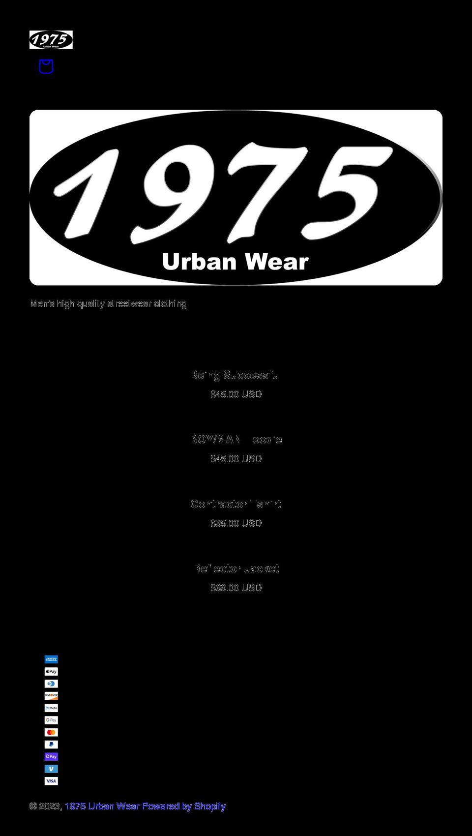 1975urbanwear.com shopify website screenshot