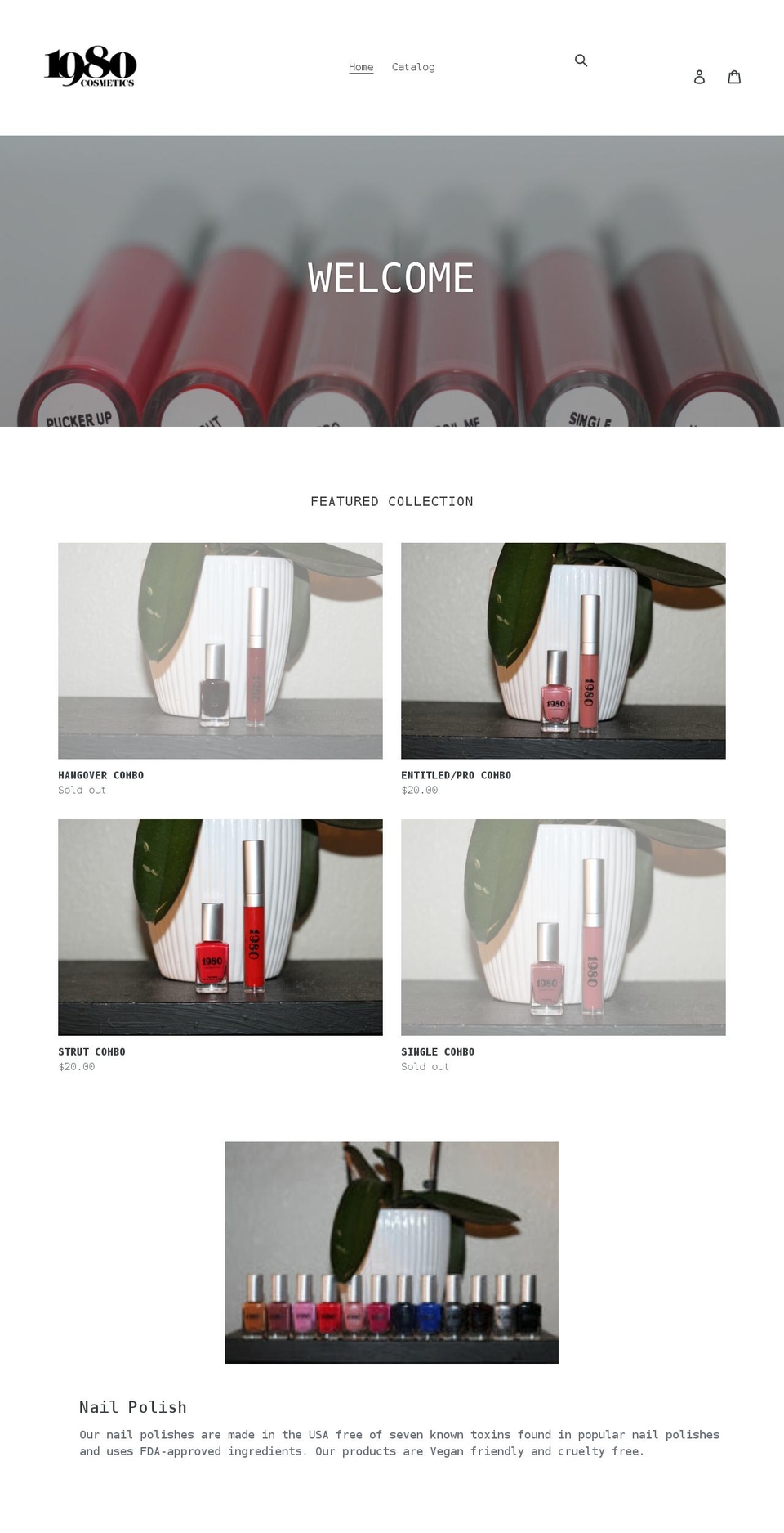 1980cosmetics.com shopify website screenshot