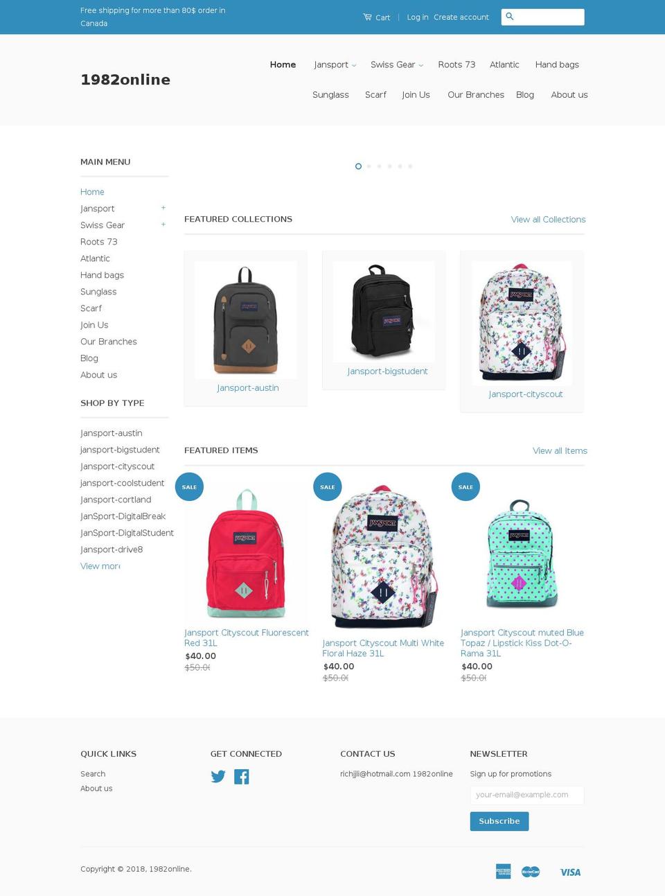 1982online.com shopify website screenshot