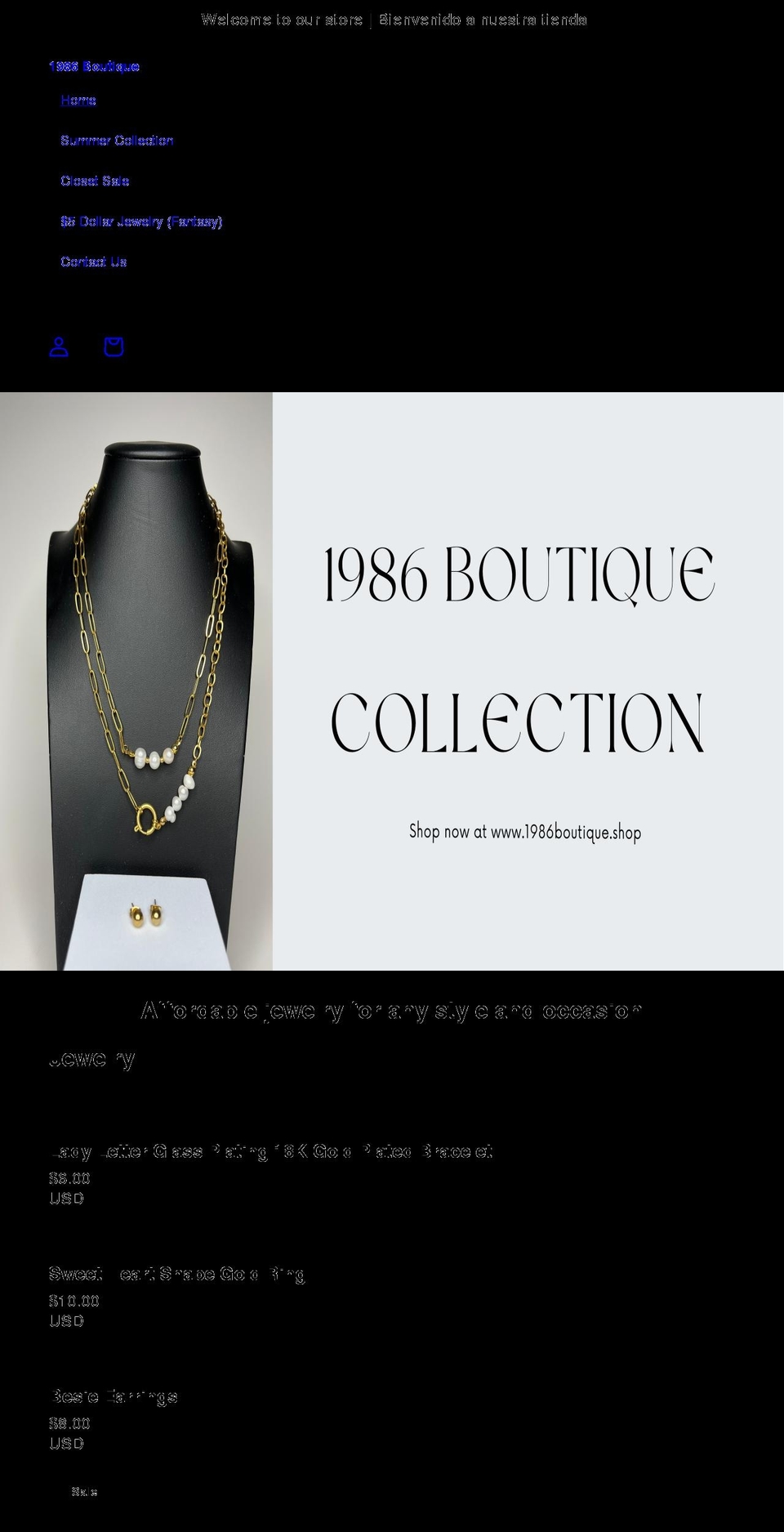 1986boutique.shop shopify website screenshot