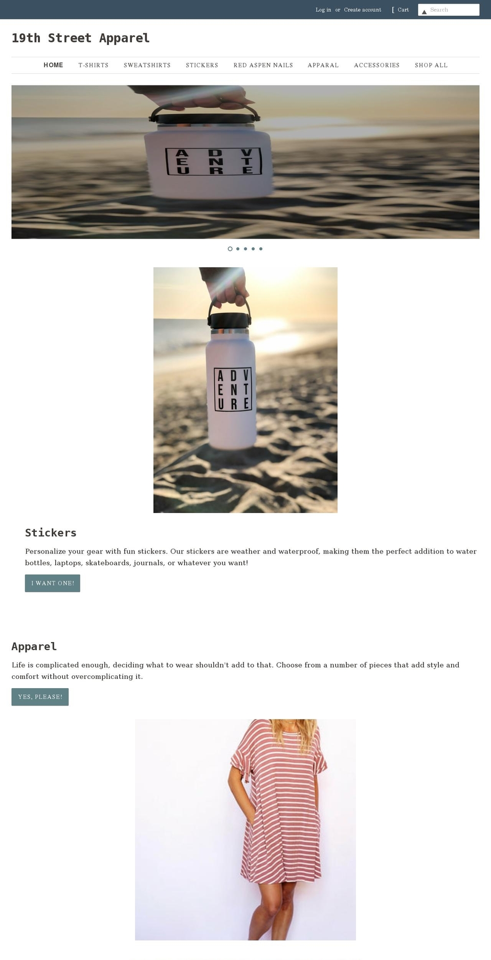 19thstreetapparel.com — Shopify storefront screenshot