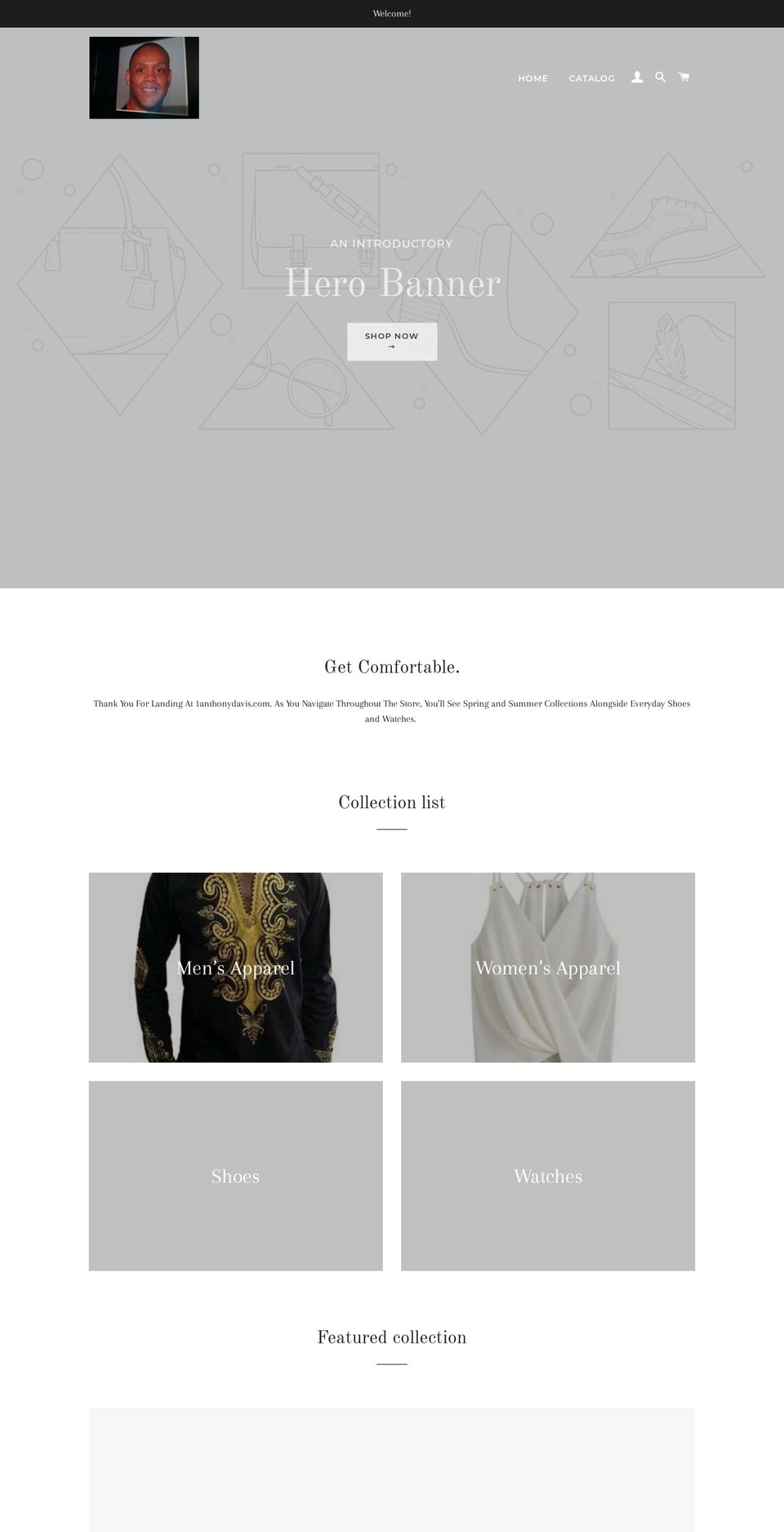 1anthonydavis.com — Shopify storefront screenshot