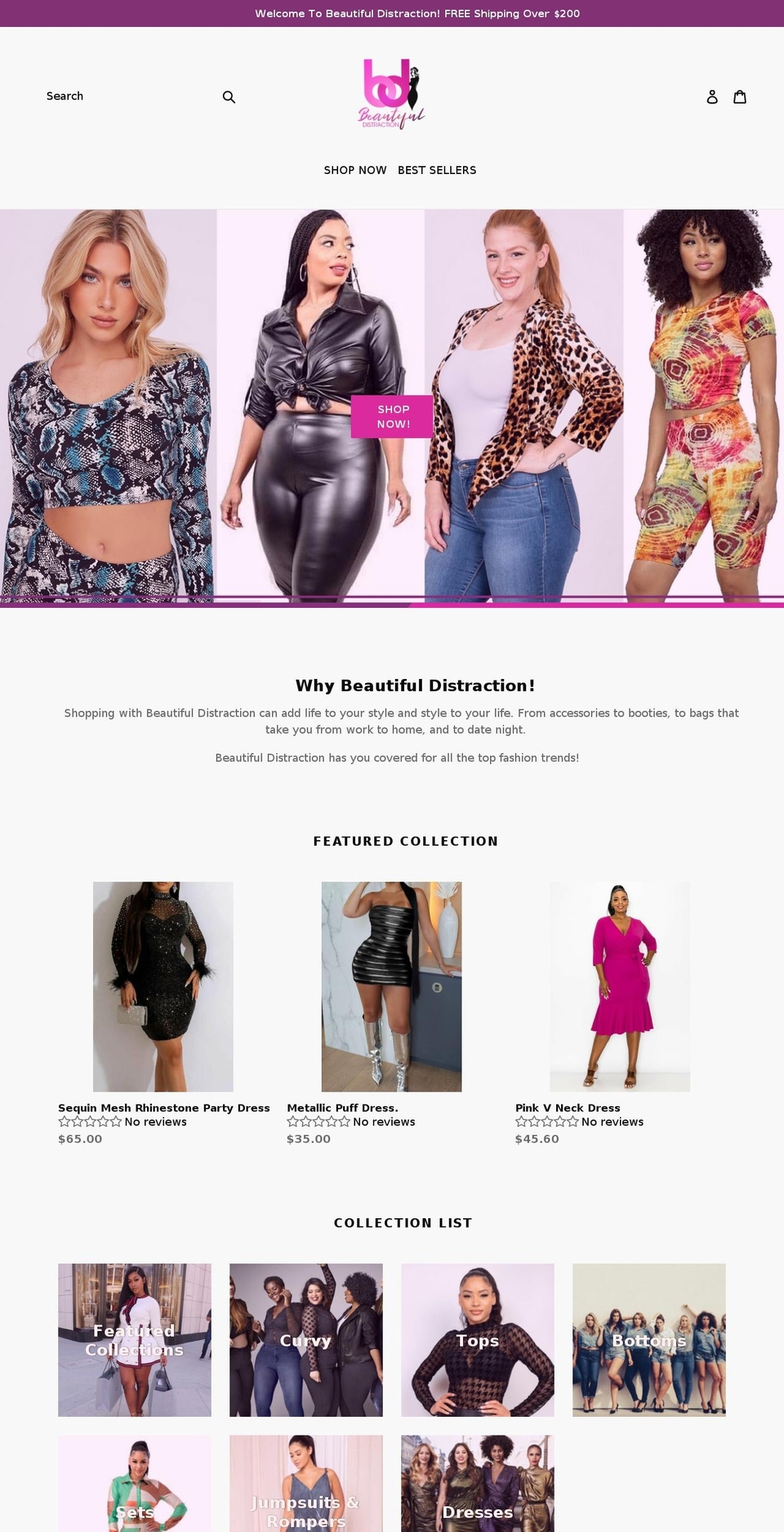 1beautifuldistraction.com shopify website screenshot