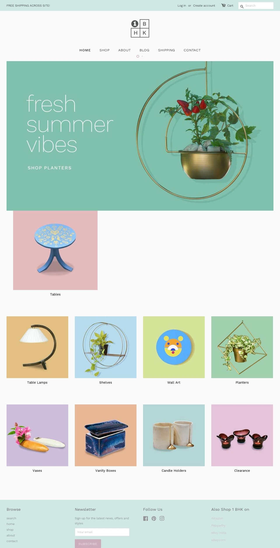 1bhkinteriors.com — Shopify storefront screenshot