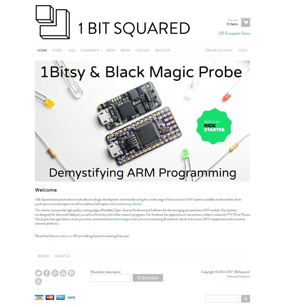 1bitsquared.com shopify website screenshot