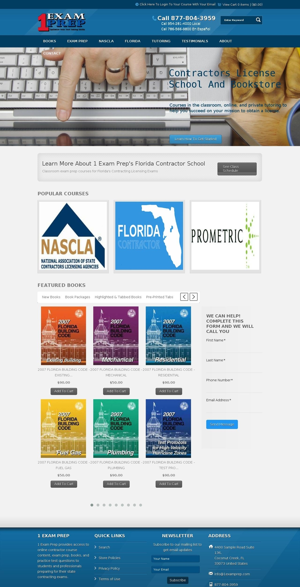 1examprep.com shopify website screenshot