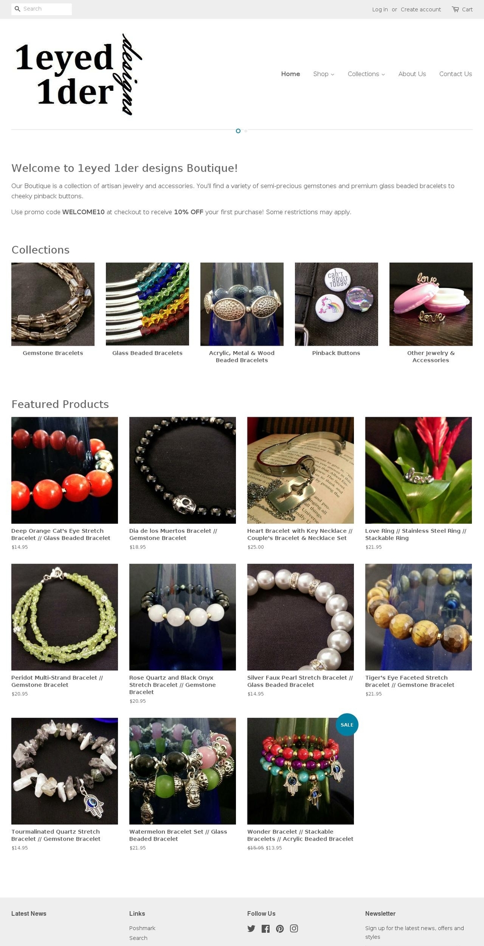 1eyed1derdesigns.com — Shopify storefront screenshot