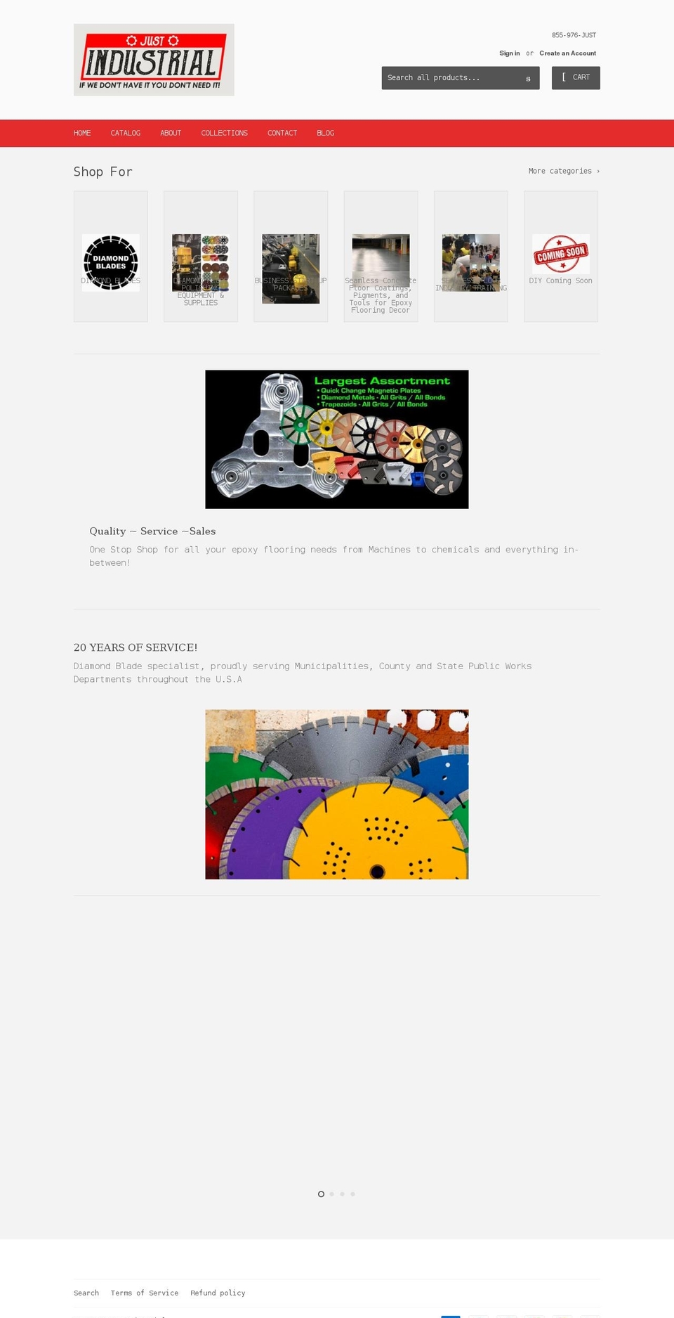1justindustrial.com — Shopify storefront screenshot