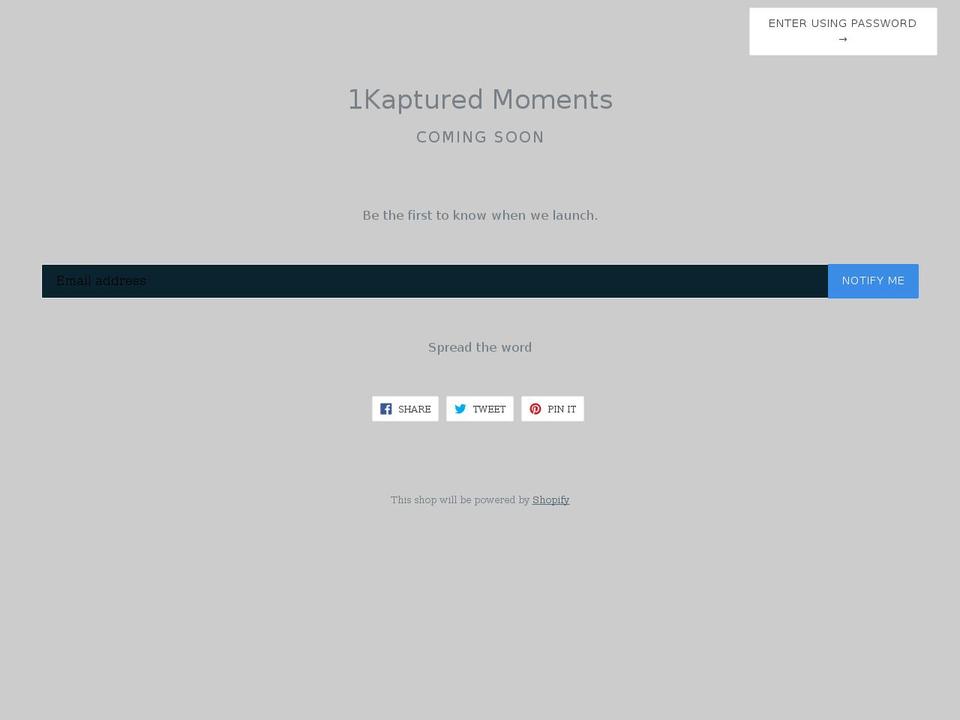 1kapturedmoments.com — Shopify storefront screenshot
