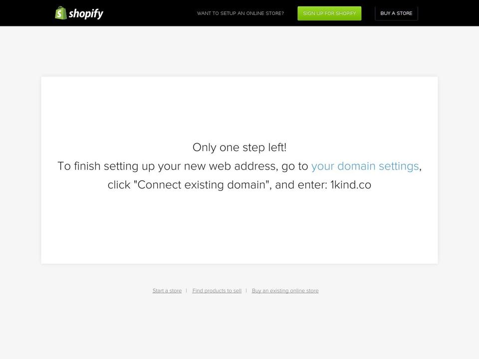 1kind.co shopify website screenshot