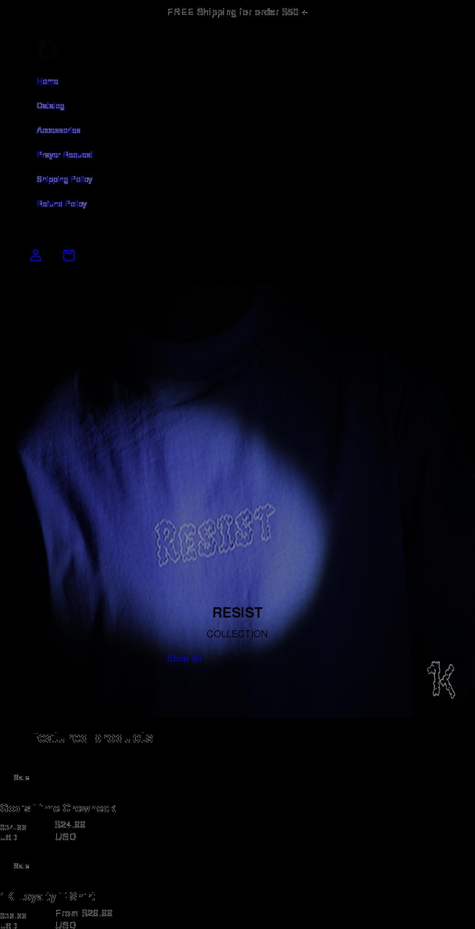 1klothing.com shopify website screenshot