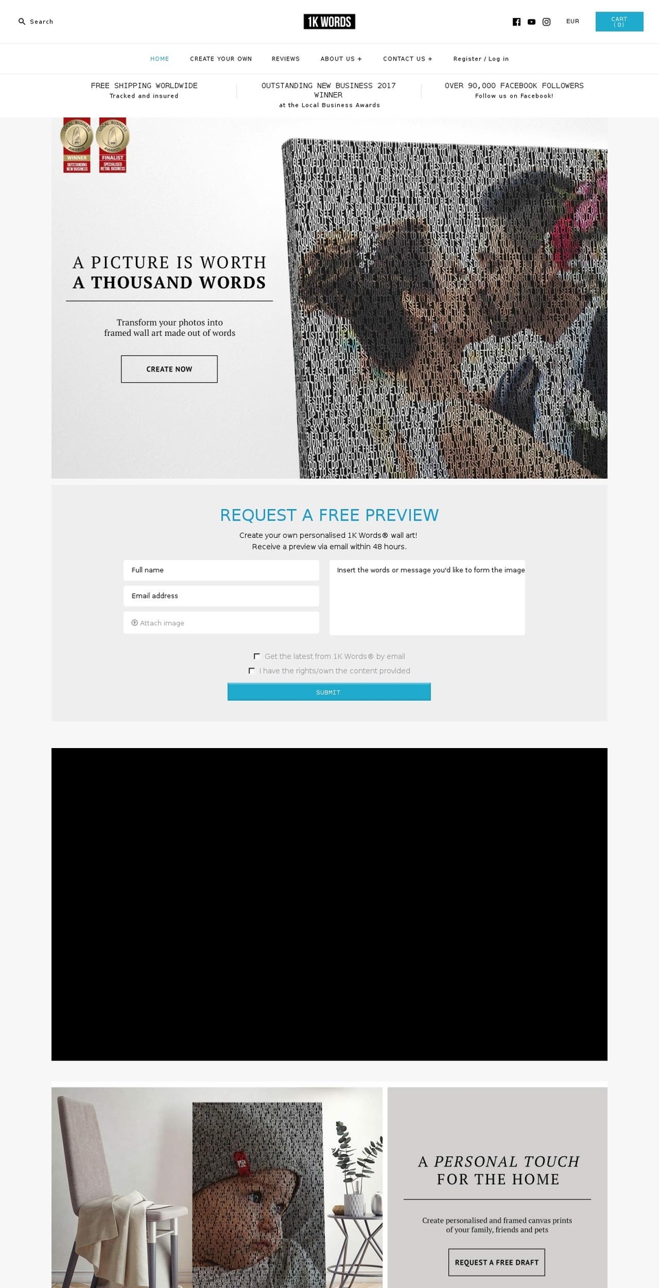 1kwords.com.au shopify website screenshot
