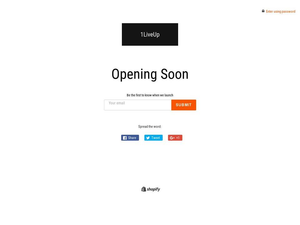 1liveup.com — Shopify storefront screenshot