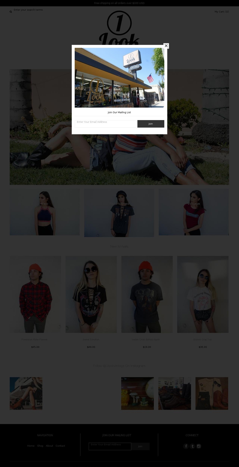 1lookvintage.com shopify website screenshot