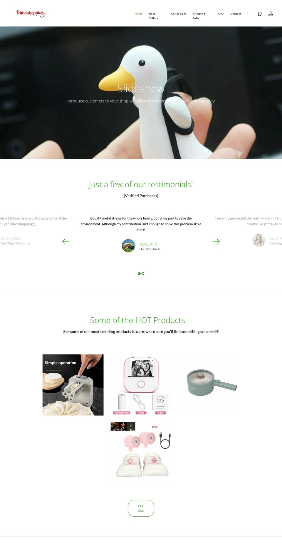1lovestore.com shopify website screenshot