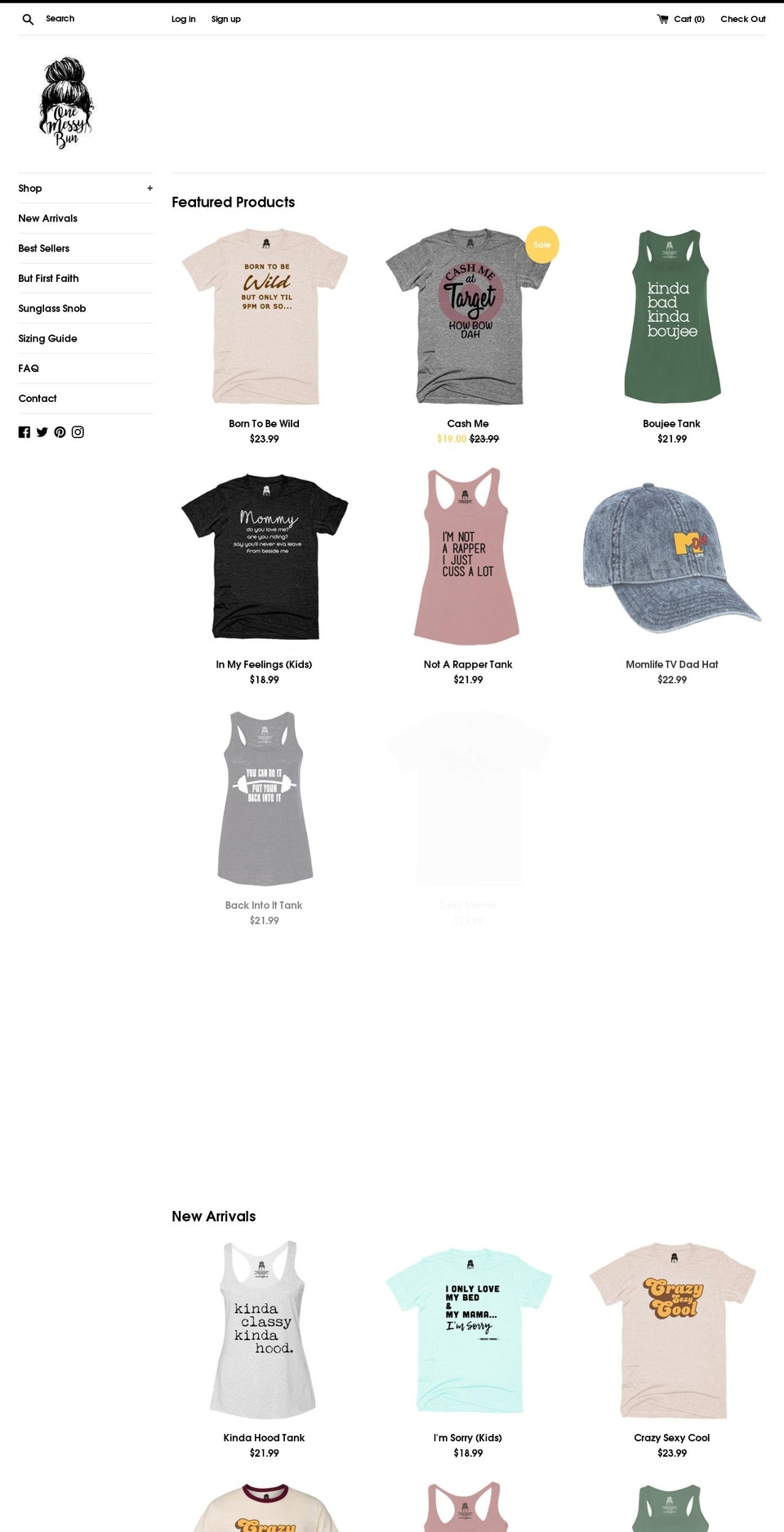 1messybun.com — Shopify storefront screenshot