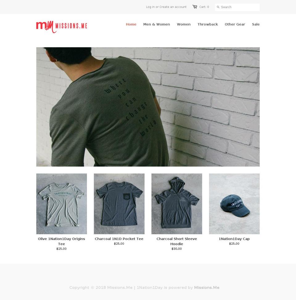 1n1dmerch.com — Shopify storefront screenshot
