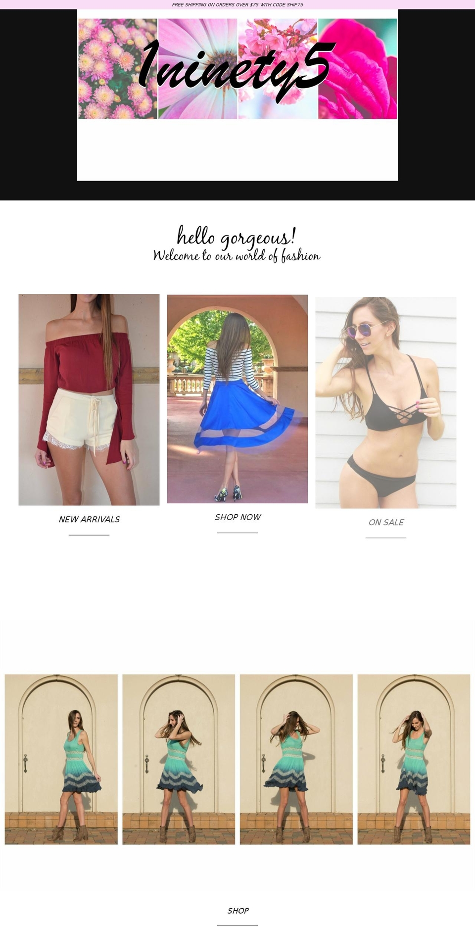 1ninety5.com — Shopify storefront screenshot